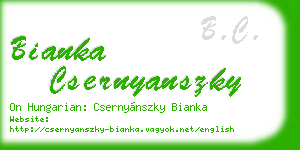 bianka csernyanszky business card