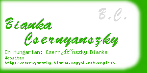 bianka csernyanszky business card